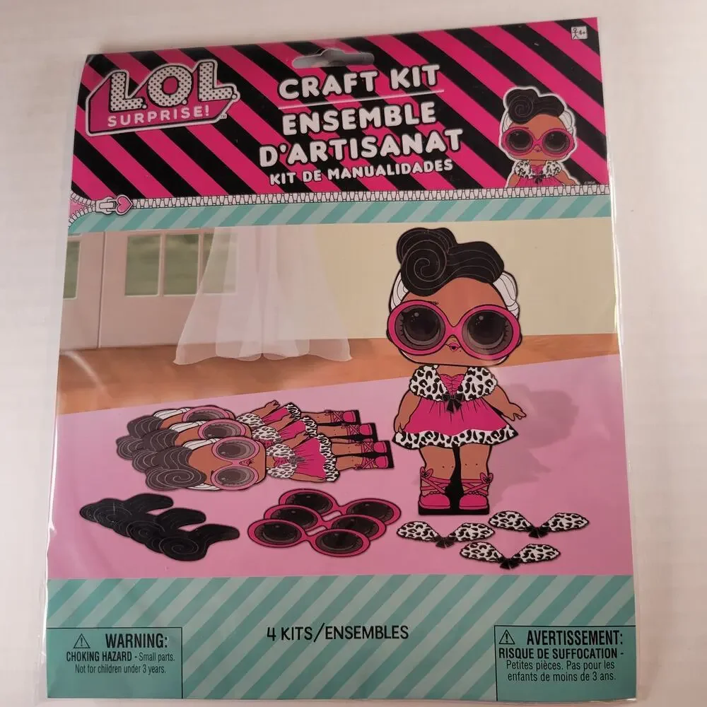 LOL Surprise Craft Kits Set of 8 Girl Party Favor DIY Dress Up Cardboard